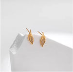 Load image into Gallery viewer, Leaf Shape Inlaid Earrings
