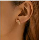 Load image into Gallery viewer, Leaf Shape Inlaid Earrings
